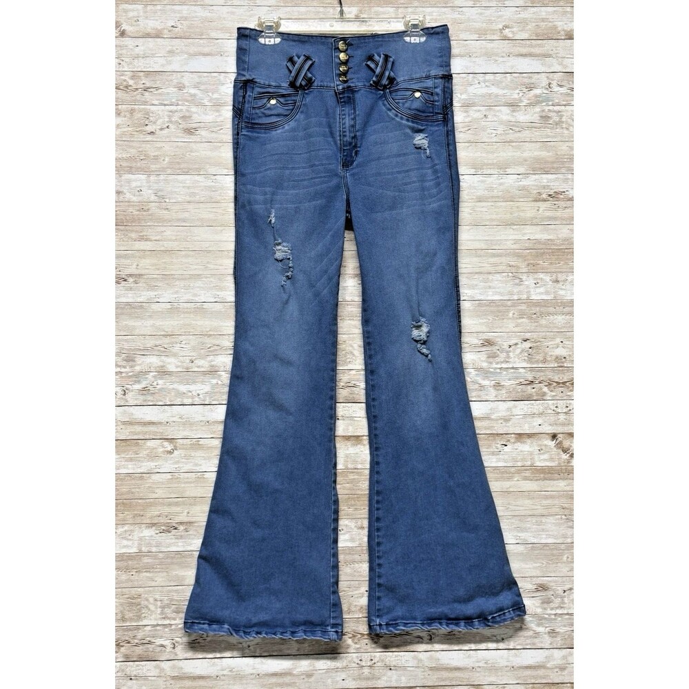 Flared Jeans Sz 16 Bon Bon Up Levanta Cola Colombianos Butt Lift High Waist 6516